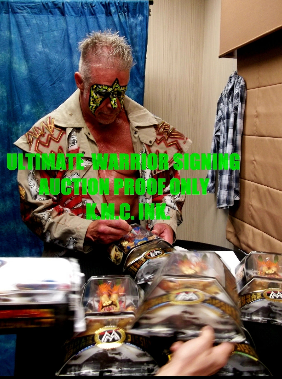 *WWF/WWE HULK HOGAN & ULTIMATE WARRIOR DUAL SIGNED AUTOGRAPHED 10X INSCRIBED "WMVI" "HULKAMANIACS VS WARRIORS" VS "2 TIME IC CHAMP" "APRIL 1 1990" "FEEL THE POWER" +MORE CLASSIC SUPER. 1/1 ULTRA RARE! #HOGANWARCLASSIC1A