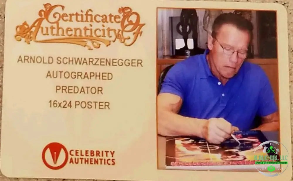 *Arnold Schwarzenegger Signed Autographed 18X24 Custom Framed Predator W/Celeb Authentics Coa &