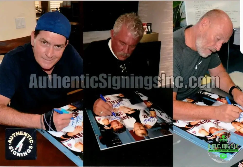 *Charlie Sheen ’Vaughn’ Signed Autographed & Inscribed W/ Corbin Bernsen ’Dorn’& Tom