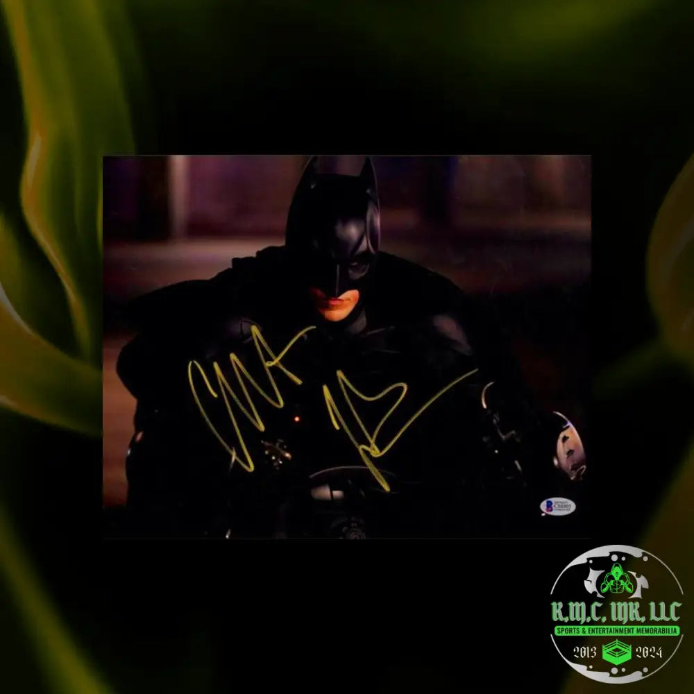 *Christian Bale The Dark Knight Signed Autographed 11X14 Batman Batpod Photo W/Bas Beckett*