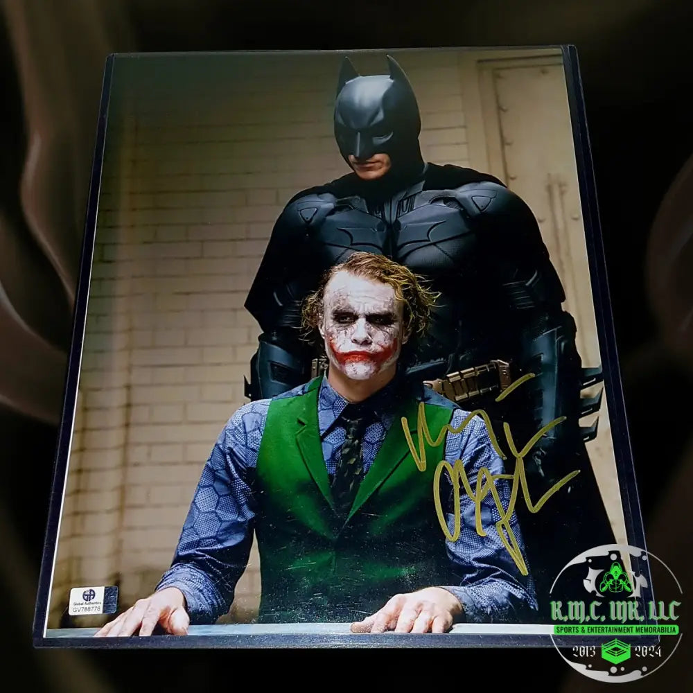 *Christian Bale The Dark Knight Signed Autographed 11X14 Vs Joker Gold Gv: #Dk223