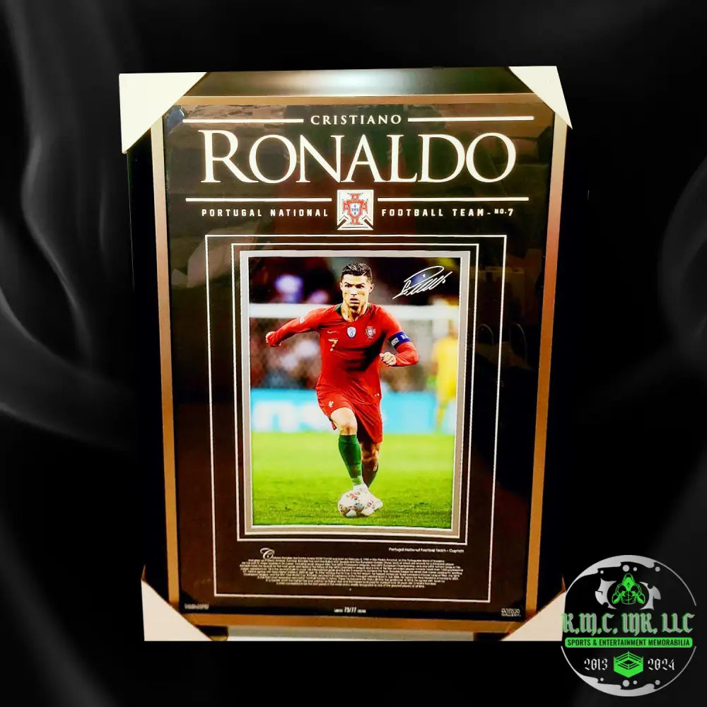 *Fifa Cristiano Ronaldo Cr7 Portugal National Professional 22X30 Museum Framed & Engraved Collage: