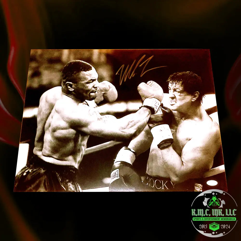 *Iron Mike Tyson Signed Autographed 16X20 Custom Vs Rocky Balboa Cinematic Collage Poster W/Jsa