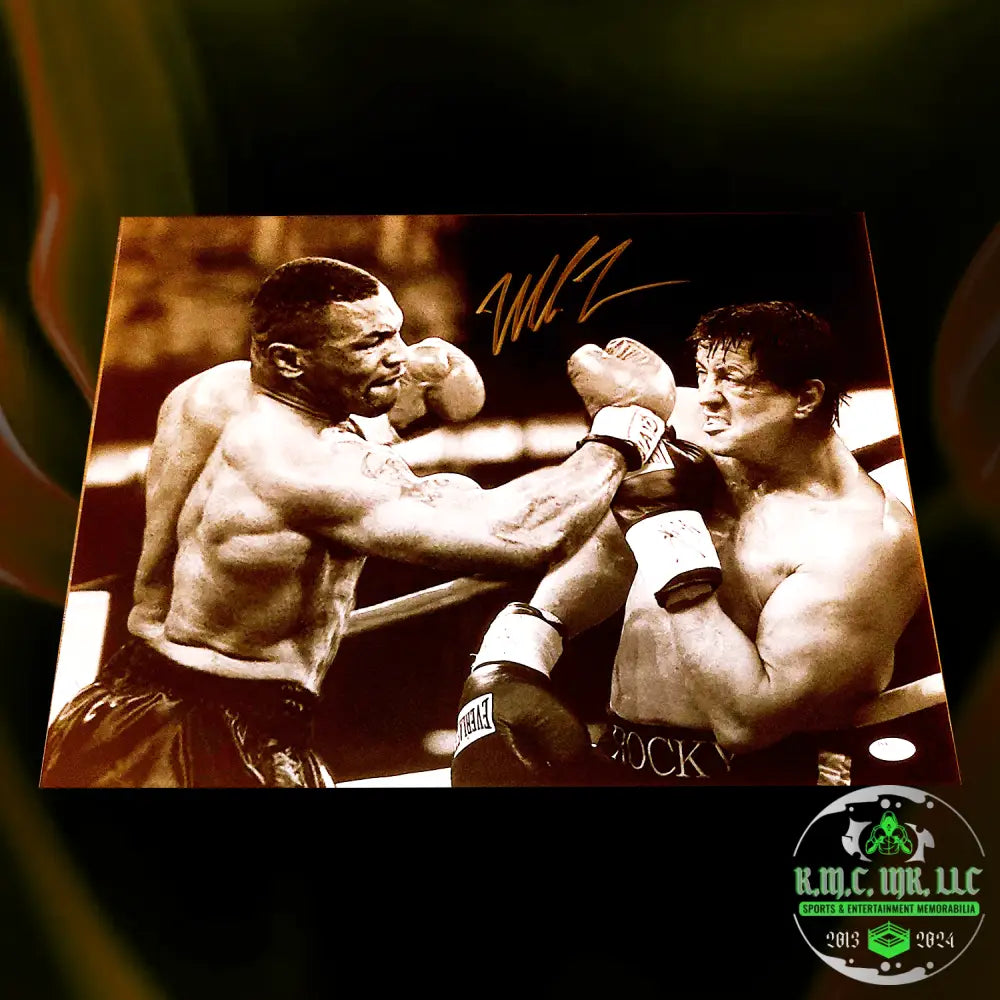 *Iron Mike Tyson Signed Autographed 16X20 Custom Vs Rocky Balboa Cinematic Collage Poster W/Jsa