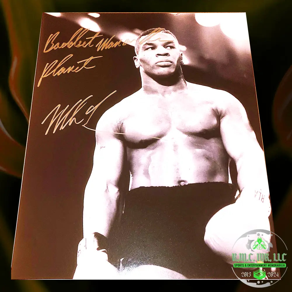 *Iron Mike Tyson Signed Autographed & Inscribed *Baddest Man On The Planet* 16X20 Black/Silver