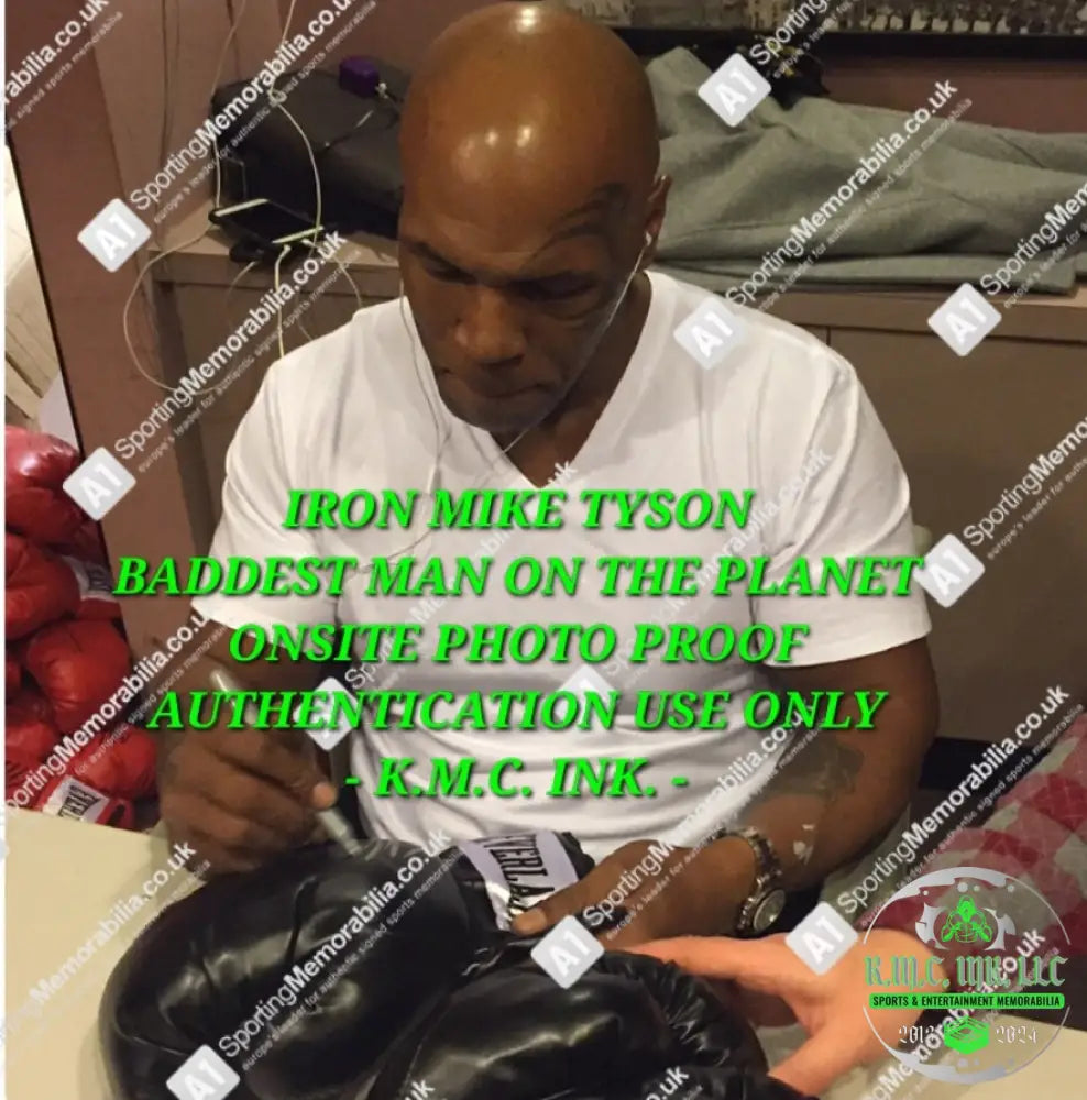 *Iron Mike Tyson Signed Autographed New Everlast Boxing Gloves Set: Bold Silver Signature W/Jsa