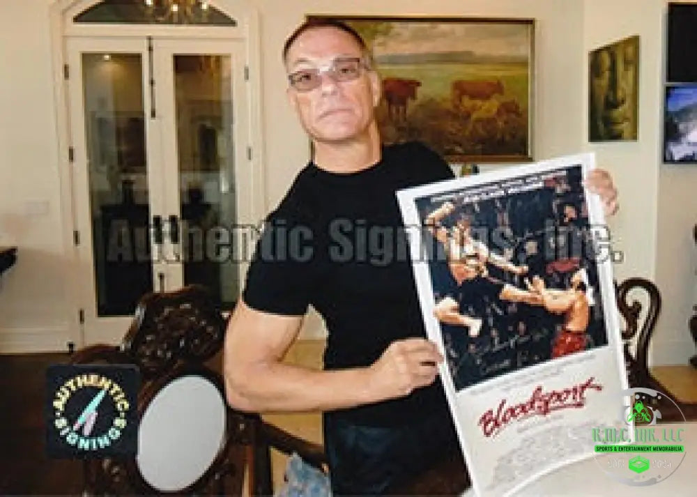 *Jean Claude Van Damme Jcvd Signed Autographed 11X17 Bloodsport Promo Poster W/Proof Asi Holo*