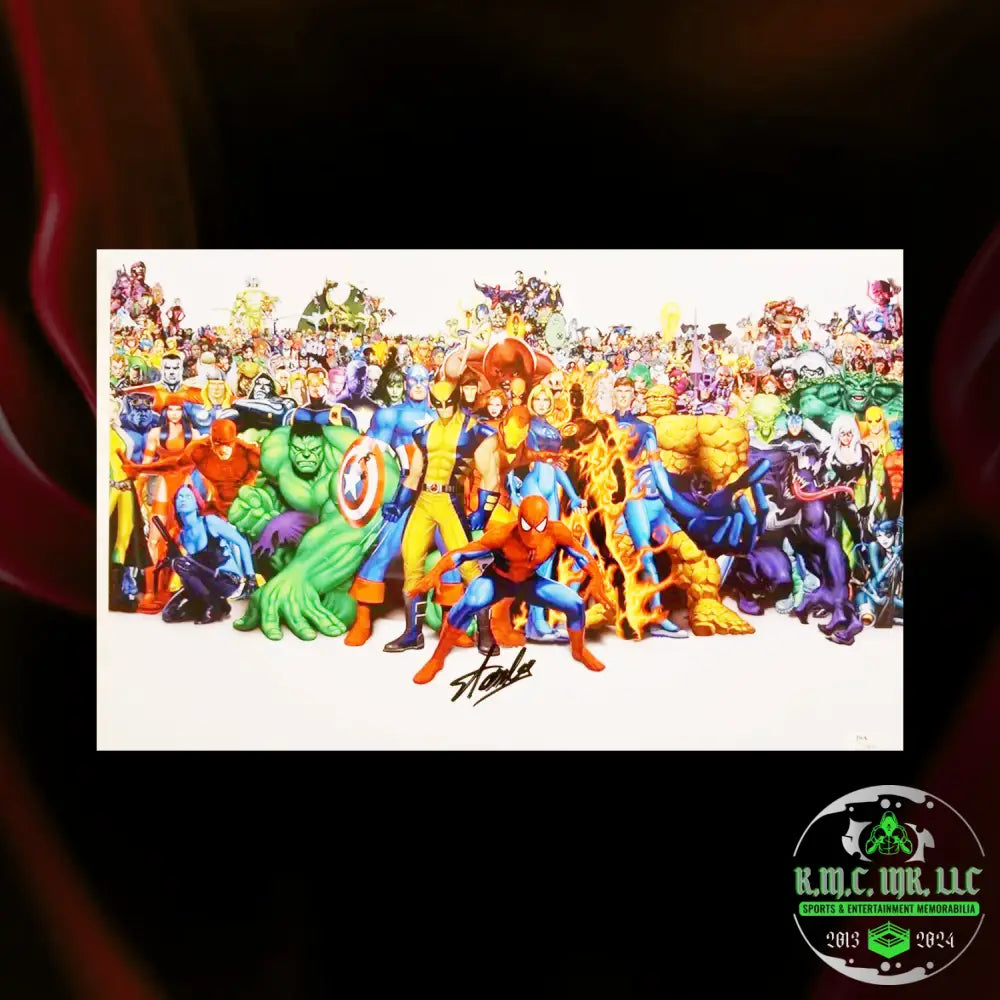 *Marvel Stan Lee (Rip) Signed Autographed Marvel Cast 16X20 Photo Collage W/Jsa* #Stanlee534