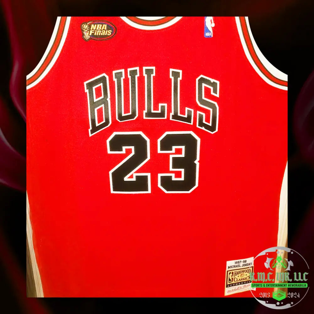 *Nba Michael Jordan Chicago Bulls 1997-98 Nba Signed Autographed Finals Authentic Red M&N Jersey W/