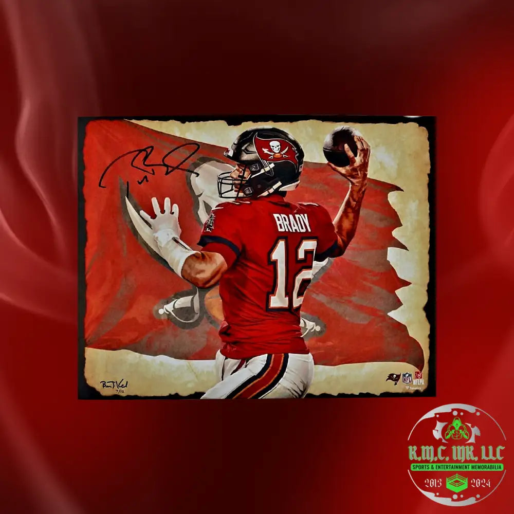 *Nfl Tom Brady Tampa Bay Buccaneers Signed Autographed 20X24 Limited Edition #12 Superbowl Canvas