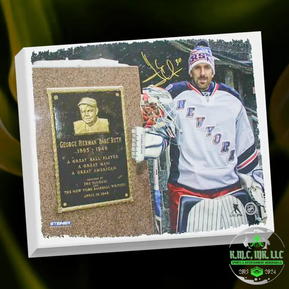 *Nhl Henrik Lundqvist #30 Signed Autographed 20X30 Custom New York Rangers Babe Ruth Canvas