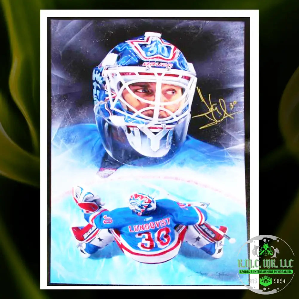 *Nhl Henrik Lundqvist #30 Signed Autographed 21X28 Giclee Canvas Stretch: Beautiful Gicee Artwork: