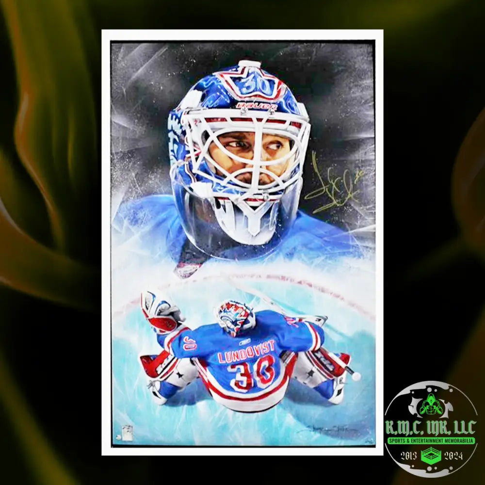 *Nhl Henrik Lundqvist #30 Signed Autographed 21X28 Giclee Canvas Stretch: Beautiful Gicee Artwork:
