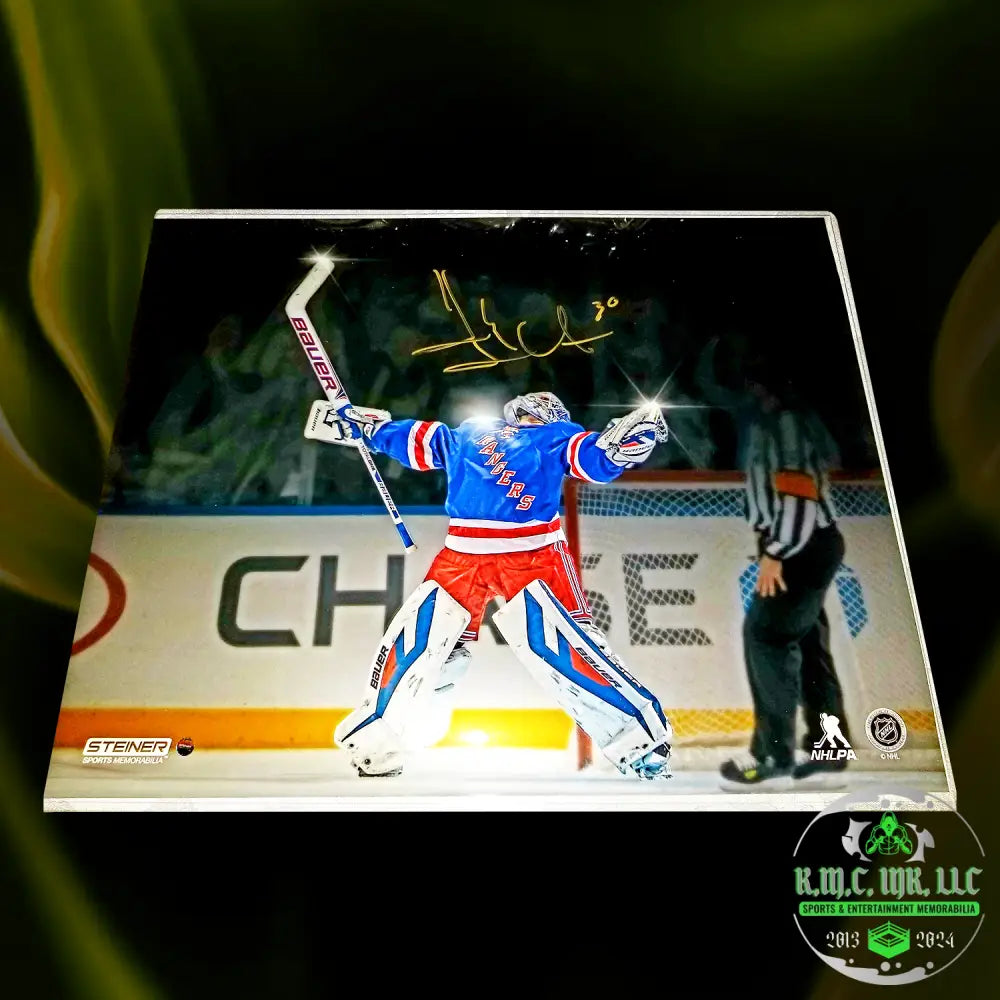*Nhl Henrik Lundqvist Signed Autographed 16X20 Custom Metallic New York Rangers #30 Collage