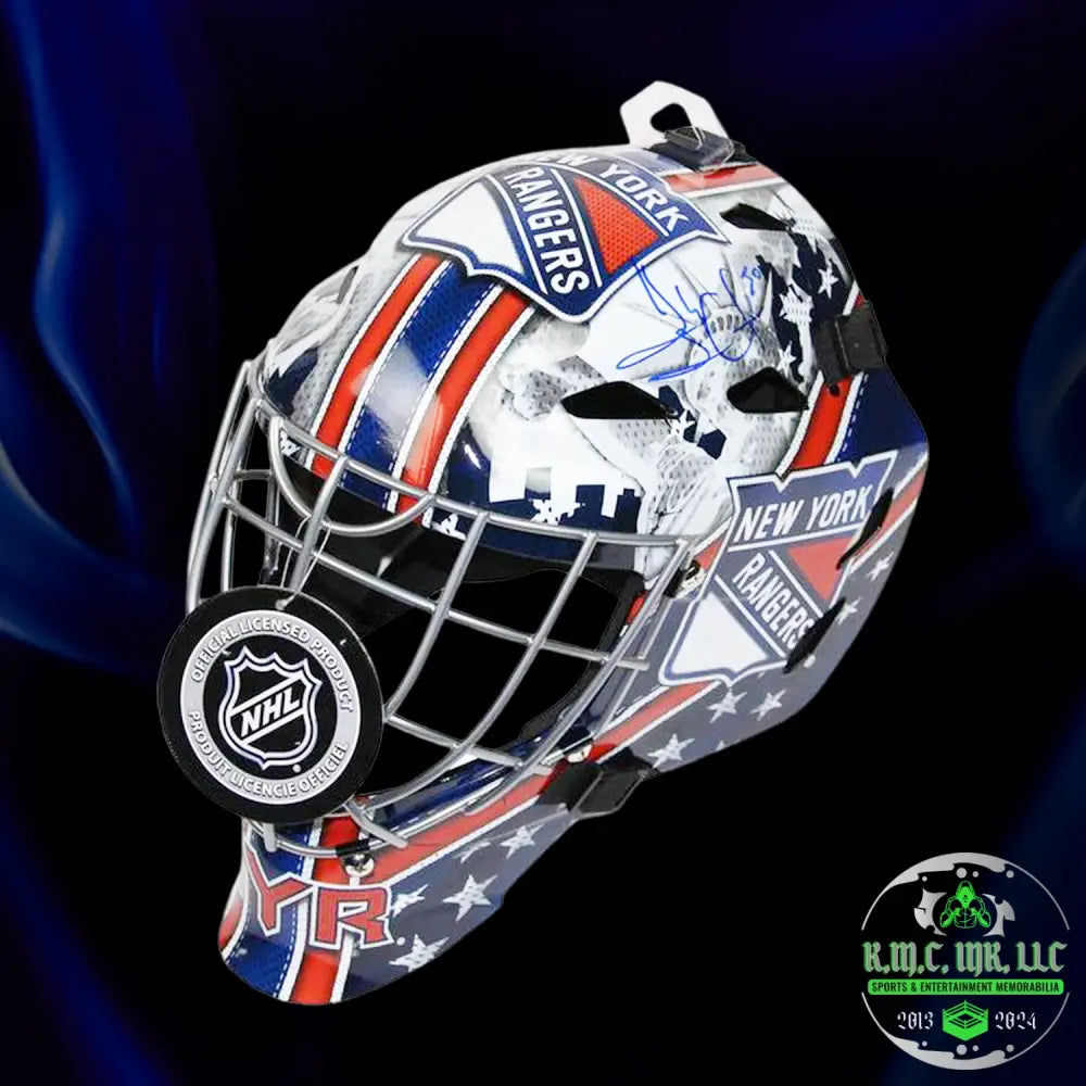 *Nhl Henrik Lundqvist Signed Autographed Authentic F/S Replica New York Rangers Helmet:amazing