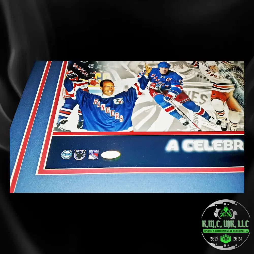 *Nhl Mark Messier #11 Signed Autographed New York Rangers 12X24 Framed The Captain Collage