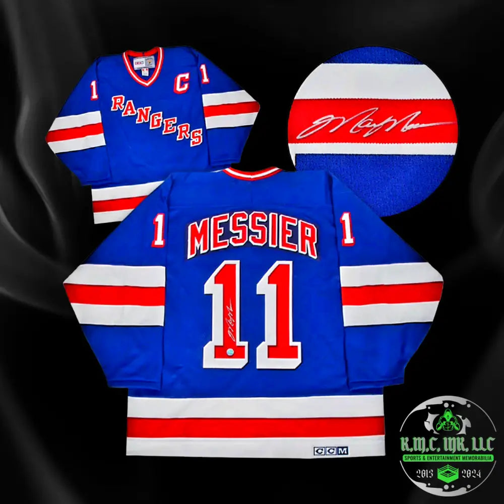 *Nhl Mark Messier #11 Signed Autographed New York Rangers F/S Ccm *The Captain* Blue Nyr Jersey