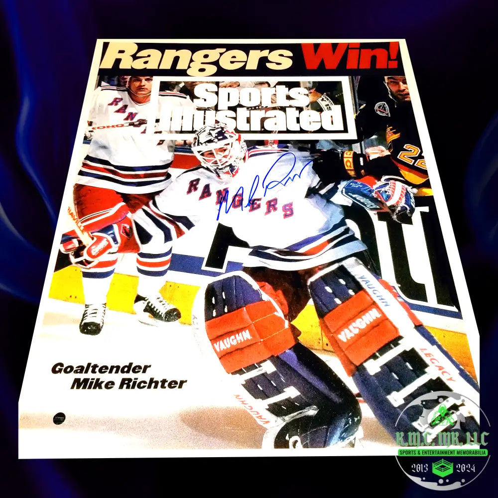 *Nhl Mike Richter Signed Autographed 16X20 *Rangers Win!* Sports Illustrated Blow Up W/Steiner