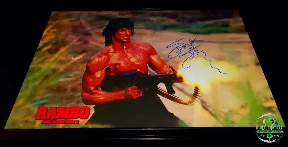 *Sylvester Stallone Rambo Signed Autographed 27X40 Framed First Blood Part Ii Poster: Massive