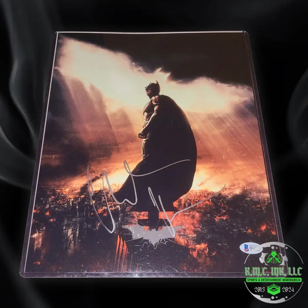 *The Dark Knight Christian Bale Signed Autographed 11X14 Gotham City Photo #2 W/ Beckett Bas Holo &