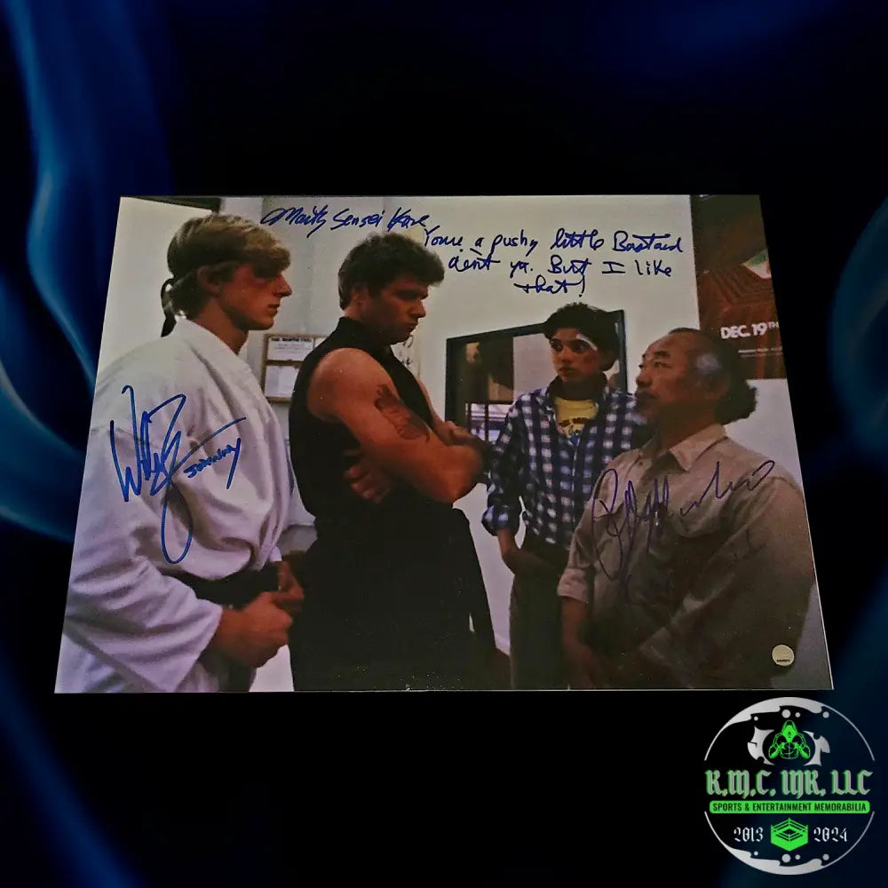 *The Karate Kid Signed Autographed & 3X Inscribed Ralph Maccio/Will Zabka/Martin Sensei Kove