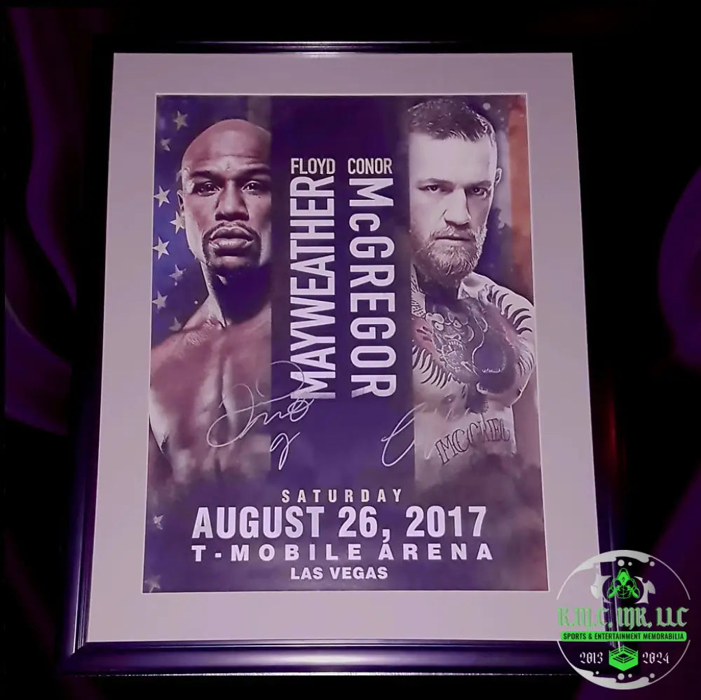 *Ufc Conor Mcgregor & Floyd Mayweather Dual Signed Autographed Custom Matted 20X24 Framed#2