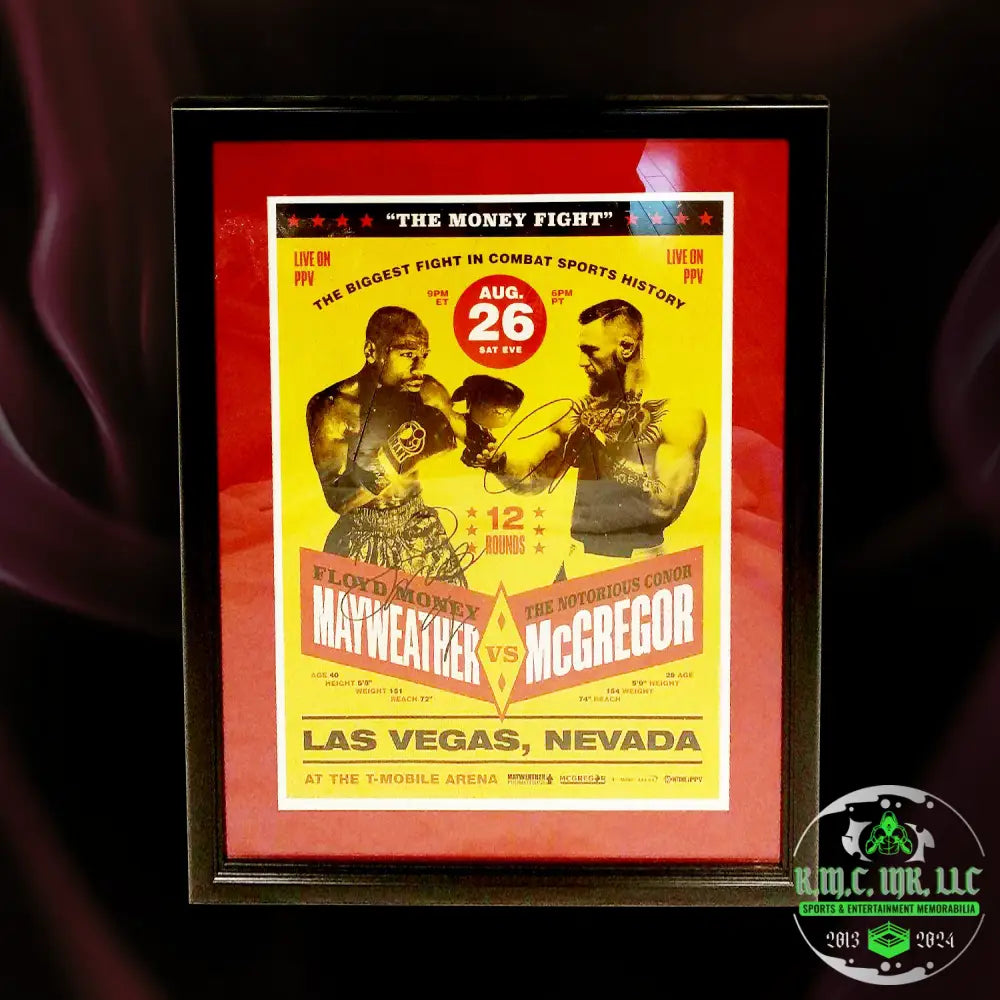 *Ufc Conor Mcgregor & Floyd Mayweather Dual Signed Autographed Custom Matted 20X24 Framed#2