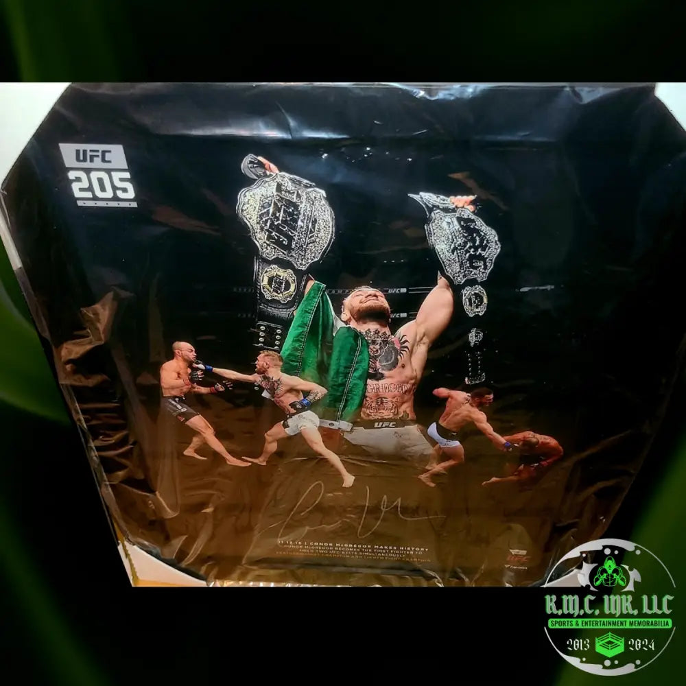 *Ufc Conor Mcgregor The Notorious One Signed Autographed 20X24 Custom Frame Double Champ Ufc205
