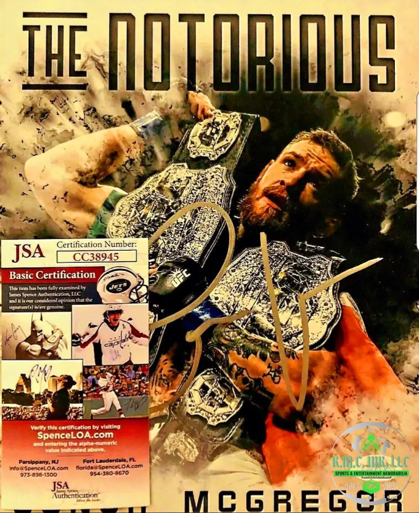 *Ufc Conor Mcgregor The Notorious One Signed Autographed 8X10 Custom Irish Collage1 Rare W/Jsa*