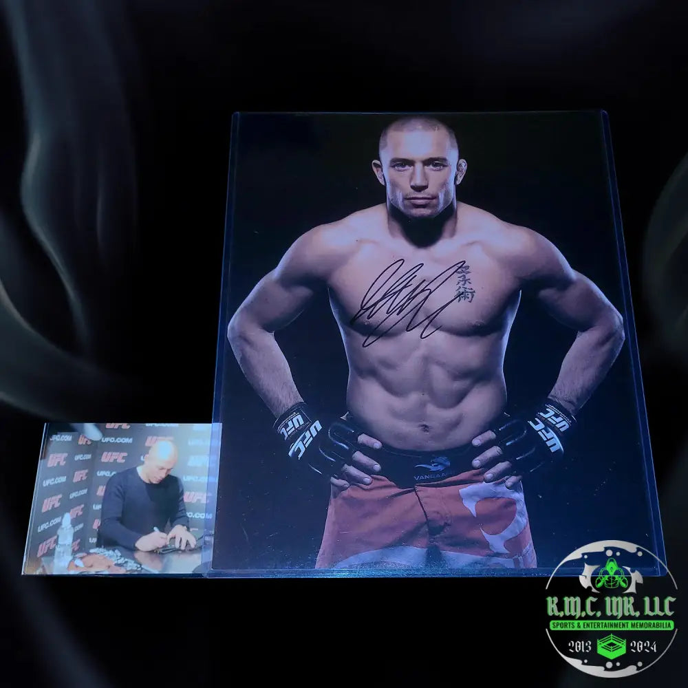 *Ufc Georges ’Rush’ St Pierre Signed Autographed 11X14 Photo W/ Proof #Gsp217