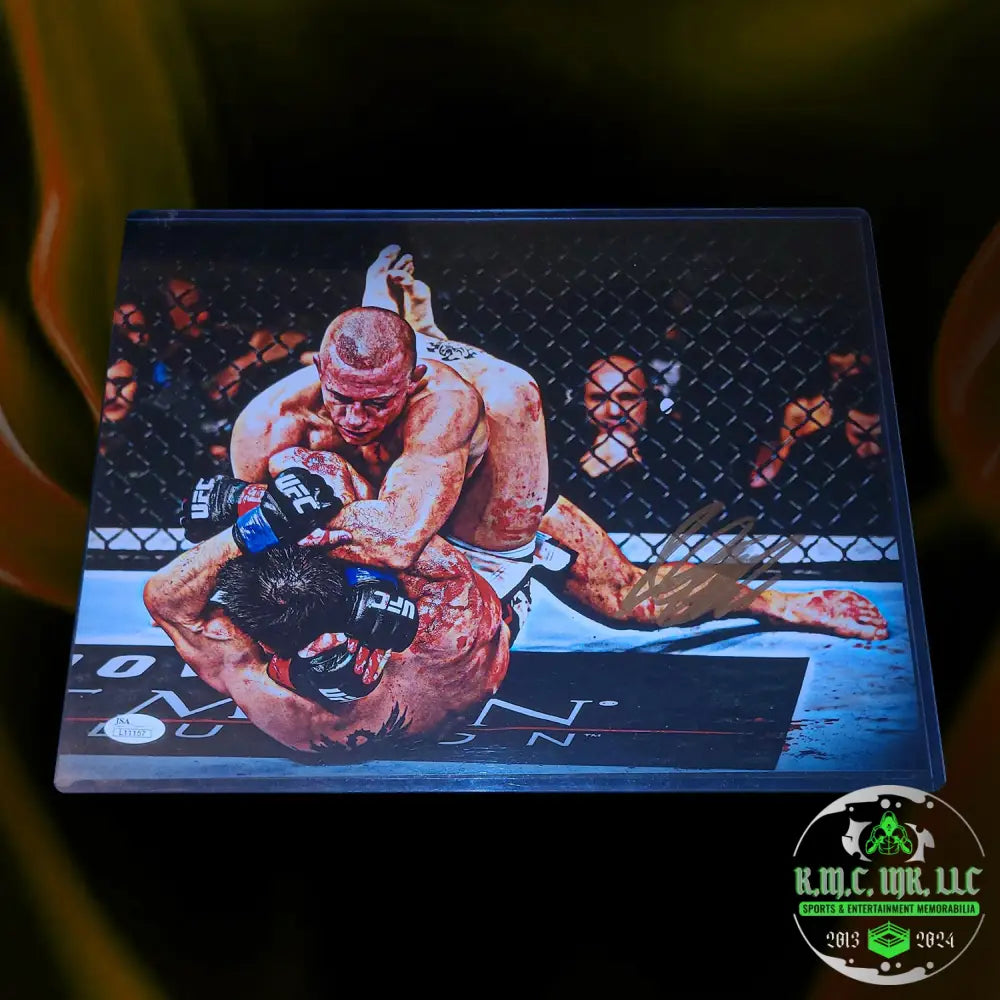 *Ufc Georges ’Rush’ St Pierre Signed Autographed Vs Nbk Carlos Condit 11X14 Photo W/Jsa: #Gsp218