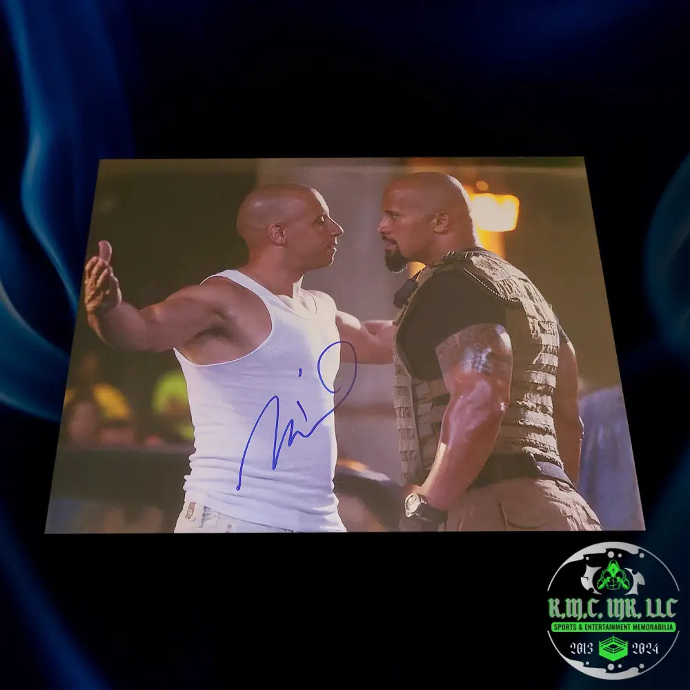 *Vin Diesel Signed Autographed 16X20 The Fast & Furious Vs Rock Photo W/Proof Rare* #Vdiesel425