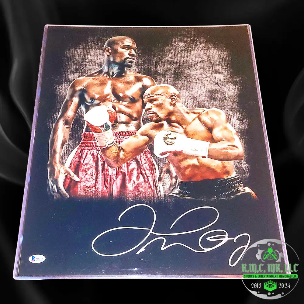 *Wbc Floyd Mayweather Signed Autographed 16X20 Custom Tbe Tmt Collage Poster W/Beckett Bas Cert*