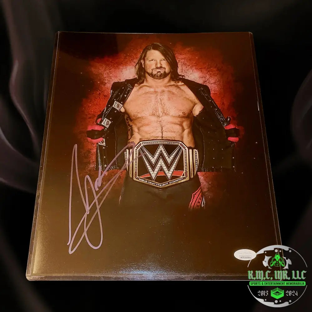 *Wwe Aj Styles The Phenominal One Signed Autographed 11X14 Wwe Champ Title Photo W/ Jsa* #Styles293