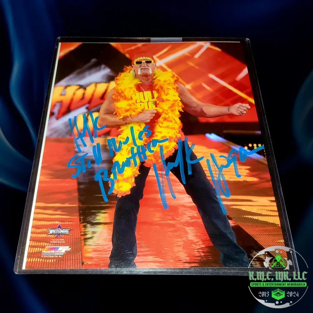 *Wwe Hulk Hogan Signed Autograph W/ Inscription ’Hulk Still Rules Brother’ Red/Yellow 8X10