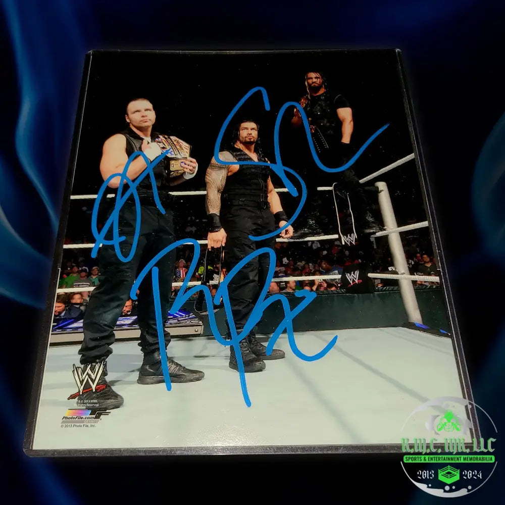 *Wwe Roman Reigns Seth Rollins Dean Ambrose 3X Signed Autographed 8X10 Shield Version2 Photofile*