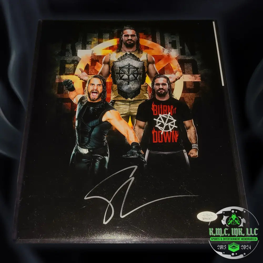 *Wwe Seth Rollins Signed Autographed Custom 11X14 Burn It Down Collage W/Jsa* #Rollins207