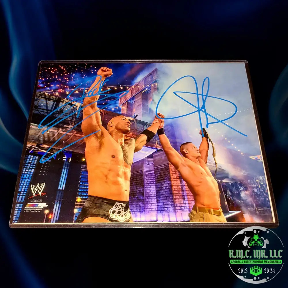 *Wwe The Rock & John Cena Dual Signed Autographed Mania 29 8X10 Photofile* Rare* #Rockcena19