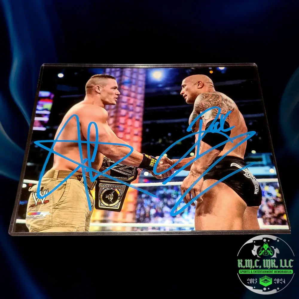 *Wwe The Rock & John Cena Dual Signed Autographed Mania 29 U Cant See Me 8X10 Photofile Rare*