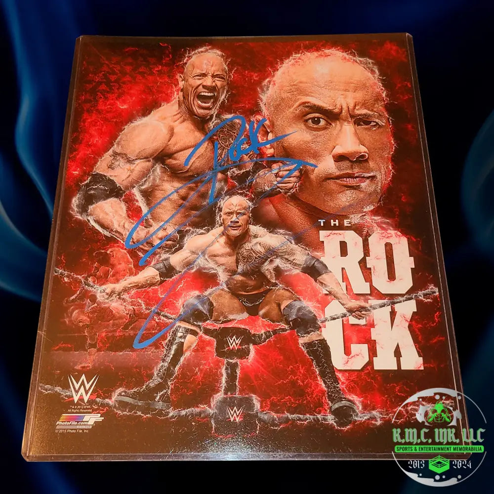 *Wwe The Rock Signed Autographed 8X10 Photofile Collage Blue Ink #Rock1*