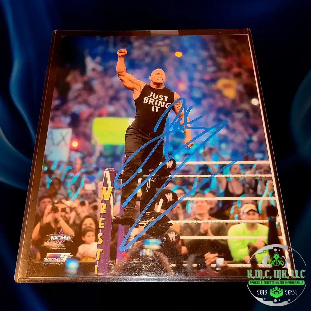 *Wwe The Rock Signed Autographed Just Bring It 8X10 Photofile Blue Ink* #Rock5