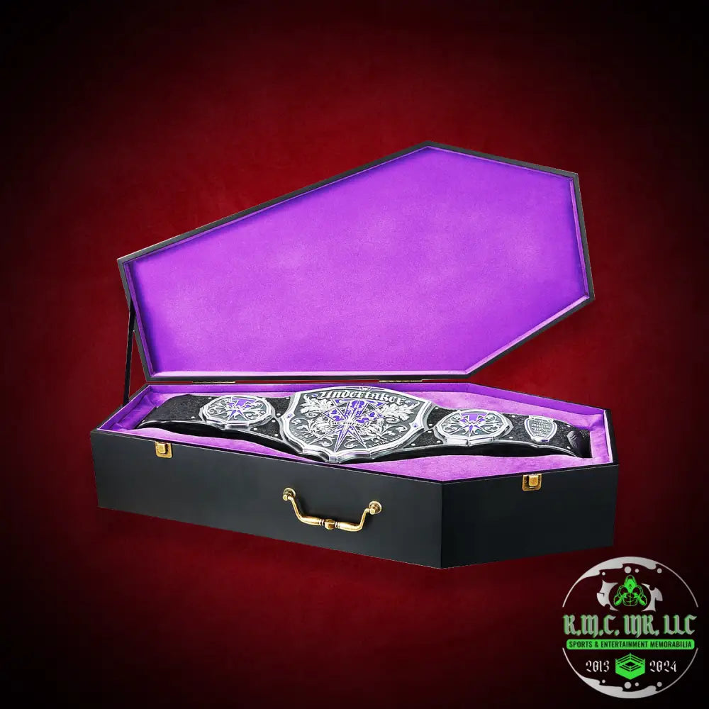 *Wwe The Undertaker Legacy Signature Series Limited Edition Purple Velvet Championship Title W/