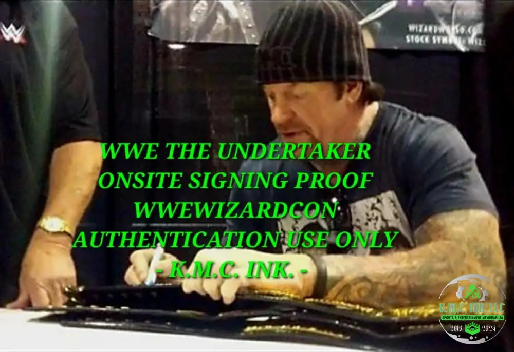 *Wwe The Undertaker Phenom Signed Autographed Wwf Attitude Era Championship Title Purple Ink W/