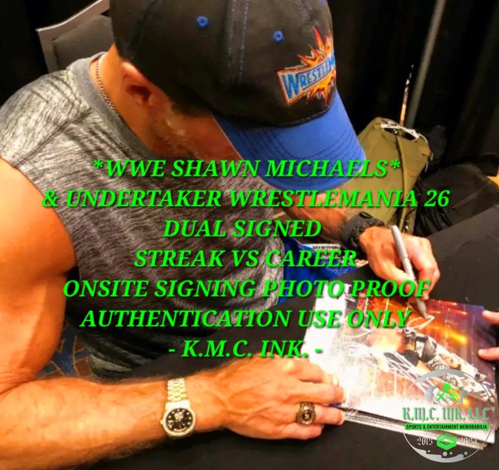 *Wwe The Undertaker & Shawn Michaels Hbk Dual Signed Autographed Mania 26 Streak 8X10 Photofile W/