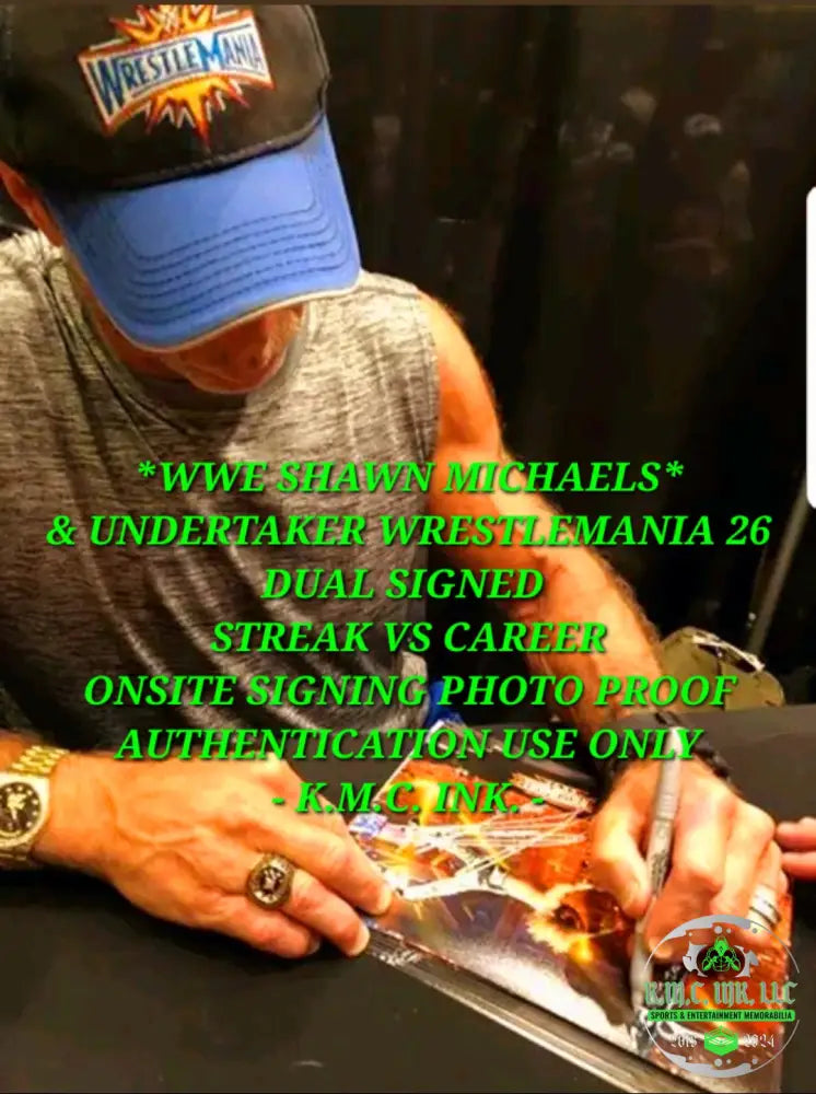 *Wwe The Undertaker & Shawn Michaels Hbk Dual Signed Autographed Wm26 8X10 Photofile W/ Onsite