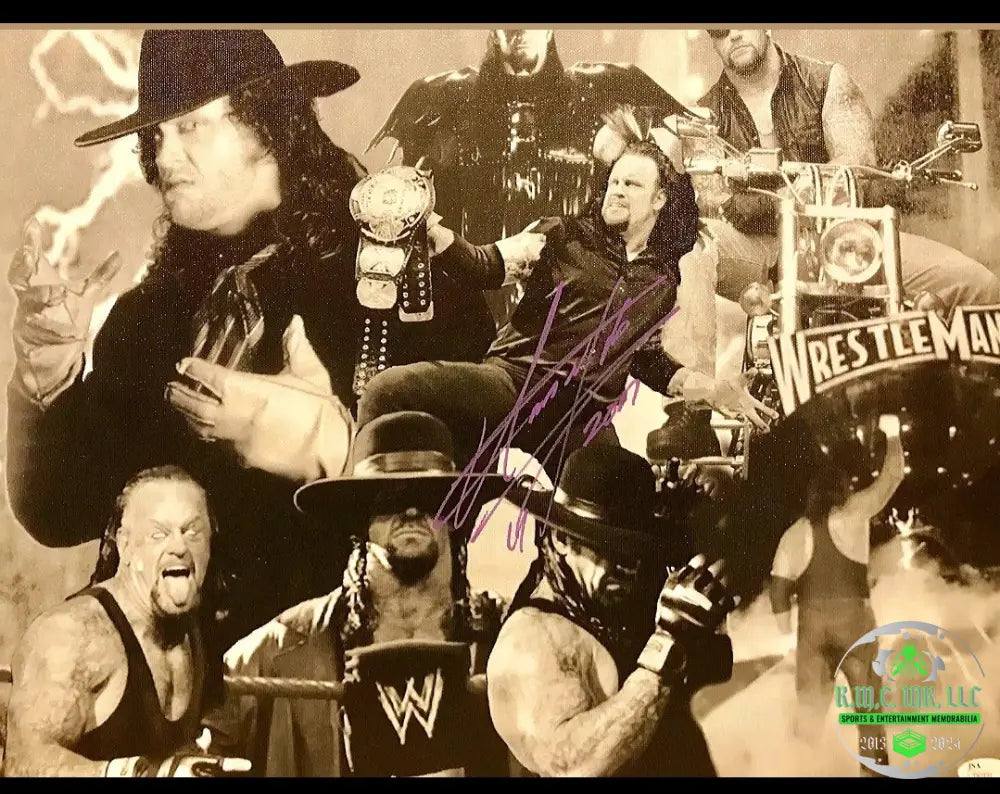 *Wwe The Undertaker Signed Autographed 16X20 Custom Painted Canvas Giclee *30 Years Of Taker