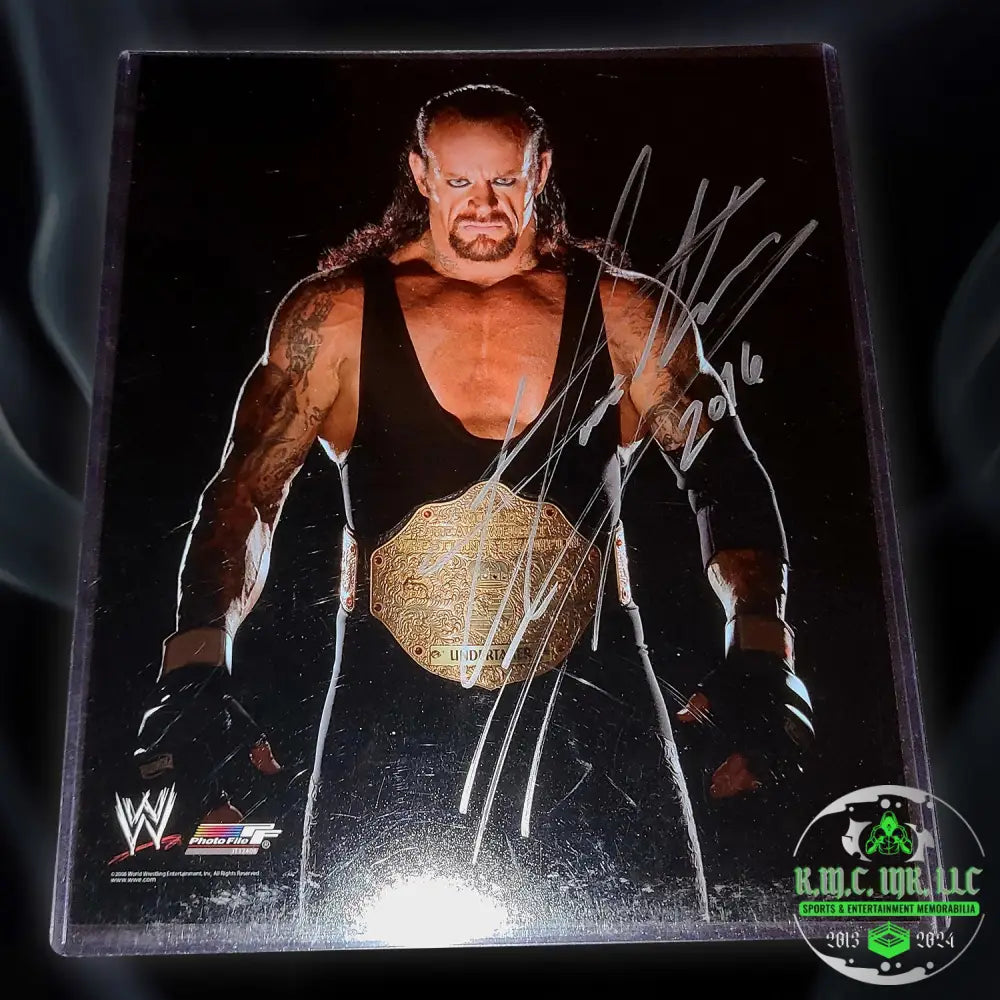 *Wwe The Undertaker Signed Autographed Championship Title 2016 8X10 Photofile* #Taker82