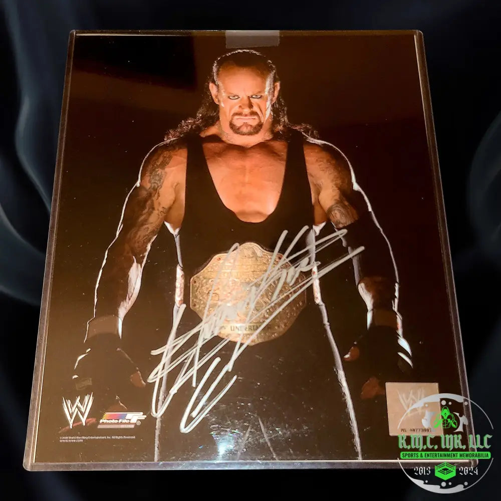 *Wwe The Undertaker Signed Autographed Championship Title 8X10 Photofile* #Taker83