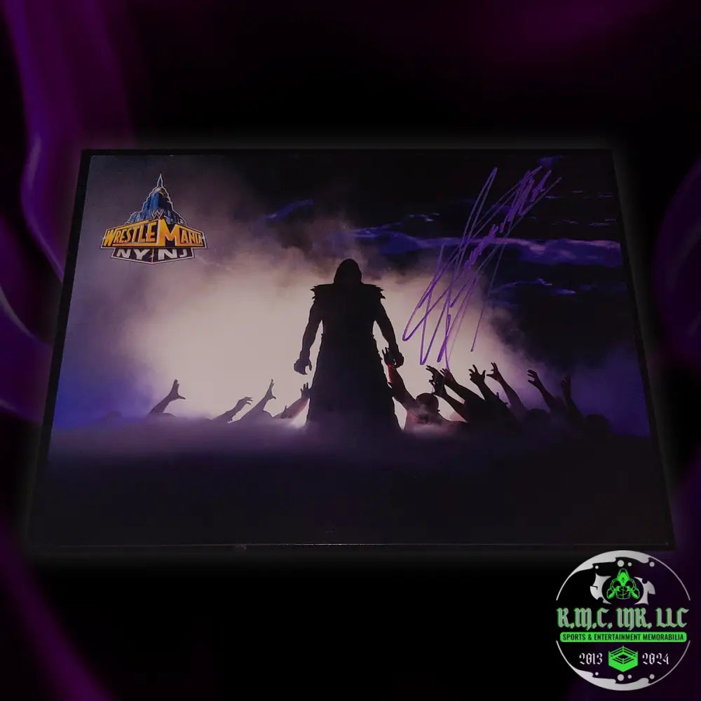 *Wwe The Undertaker Signed Autographed Custom 11X14 Purple Darkness Photo* #Takerdemo