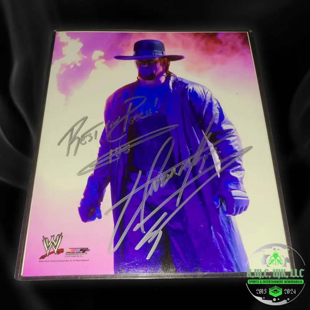 *Wwe The Undertaker Signed Autographed & Inscribed ’Rest In Peace!’ Purple Walkout V2 8X10